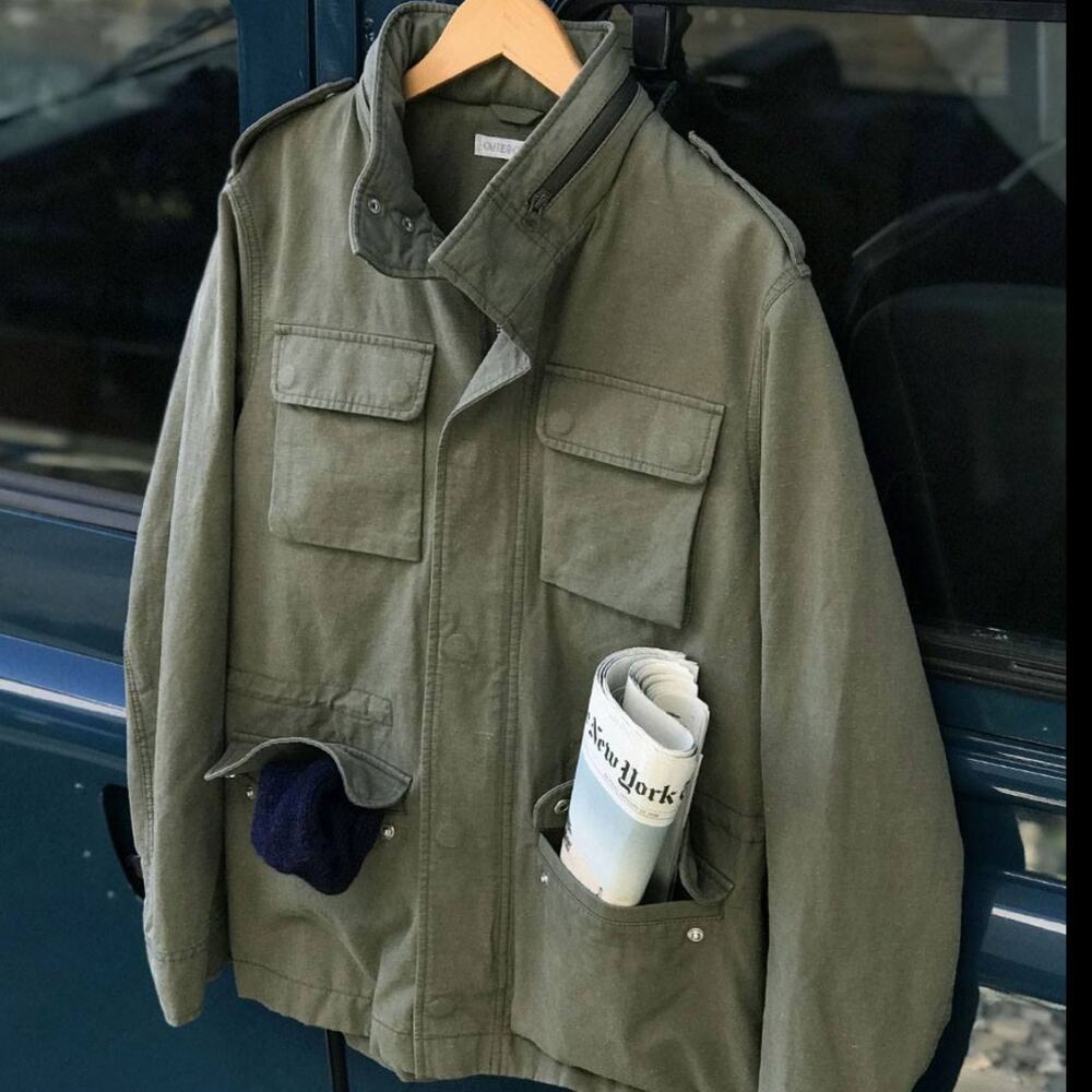 Outerknown Journey Jacket Size Small Army Green Organic Cotton Utility Surf Gorp
